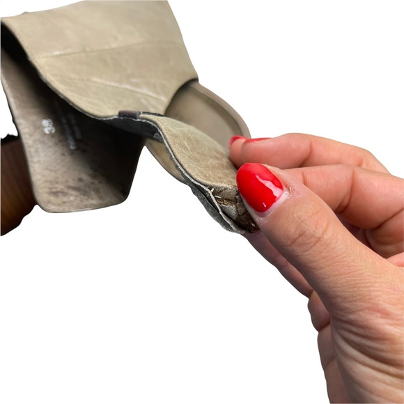 RUDSAK Women's Taupe Gray Leather Open-toe Ankle Block Heels Booties Size 38 - Picture 9 of 13